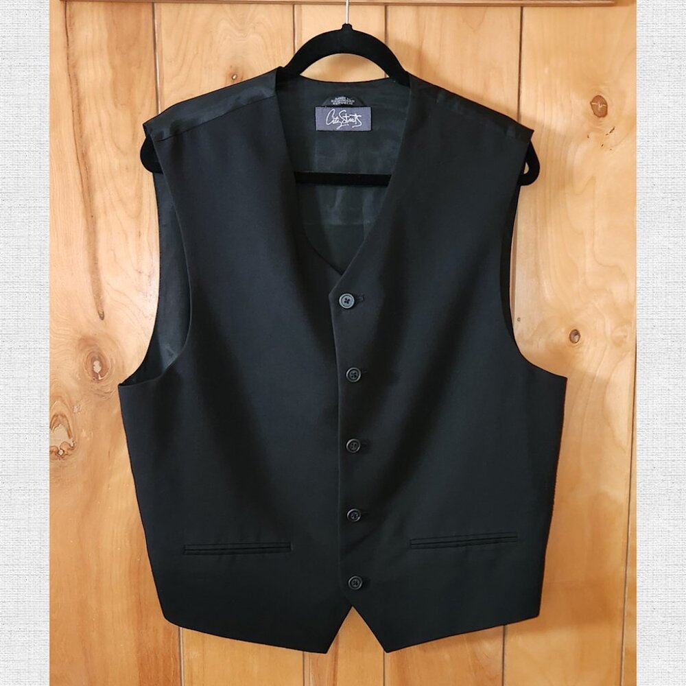 City Streets Black button down Suit Vest size XL